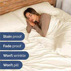 Split King Size 5 Piece Sheet Set - Comfy Breathable & Cooling Bed Sheets Set - Hotel Luxury Bedding for Women, Men, Kids, Teens, Boys & Girls - Deep Pockets, Soft, Wrinkle Free - Oeko-Tex - Off White