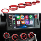 Auovo AC Knob Rings Trims Compatible with Subaru BRZ 2022-2026 for Toyota GR86 2022-2025 2026 Interior Accessories Air Conditioning Radio Switch Cover Audio Volume Button Ring (Knob Trims-6PCS, Red)