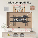 XinleTech 35 Inch Long Arm TV Wall Mount for 37-75 Inch TVs,Full Motion Corner Mount with Extension,±90°Swivel,Tilt&Level Adjust,Max VESA 800x600mm,Heavy-Duty TV Mount,XL-DY858S
