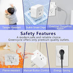 Greencycle Remote Control Outlet,2 Wireless Light Switches and 2 Outlet Plugs,Remote Outlets Switch,No Wiring Needed,500ft Range Coverage,15A/1500W for Lamps,Fans,TV,FCC Certified, White