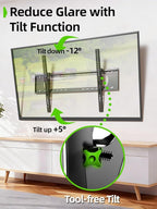 USX MOUNT Heavy Duty Tilting TV Wall Mount for 60-120" up to 220lb, Low Profile TV Mount Ultra Slim Wall Bracket fit 16-32" Studs, Max VESA 900x600 for 65 75 85 86 90 98 100 110inch Large Television
