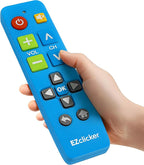EZclicker Plus Big Button Universal TV Remote (Blue) Simple Easy to Use, Works with Major TV Brands (2xAAA Batteries Not Included)