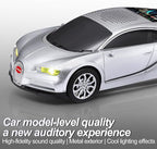 WSTER Luxury Sports Car Model Bluetooth Speaker with HD Sound, TWS Stereo Pairing, Display Screen, Built-in Microphone, Unique Bluetooth Car Speaker for Home, Party, Outdoor & Beach (Silver)
