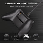 2 Pack Xbox Rechargeable Battery Pack, Xbox Series X Play & Charge Kit 1400mAh Capacity Fully charges in 3 Hours, 9 Ft USB Type-C Cable, Compatible w/ Xbox Series X/S, Xbox one/S/X/Elite Controllers