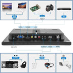 Suprlipy 10 inch FHD Small IPS Monitor LCD Display Screen 1920x1200 60Hz 16:10 with BNC VGA AV Input Built-in Lounspeakers for CCTV Security Camera DVR PC STB Game Console