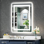YEELAIT 20x28 Inch LED Bathroom Mirror with Lights Front and Backlit Lighted Vanity Mirror for Bathroom Wall with 3 Colors Dimmable Anti-Fog Memory Shatter-Proof IP54 Waterproof Horizontal/Vertical