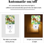FSHVQKD Cute Sloth in Jungle Night Light,Plug-in Night Lights with Dusk to Dawn Sensor for Stairway,Hallway,Bedroom Sleep Friendly Ideal for Women/Girls/Boys Gift,0.5w