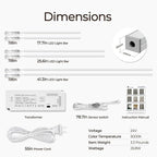 LED Recessed Lighting for Slat Wall Panels - 6PCS Self-Adhesive Dimmable LED Light Strips, 3000K Warm White with Touch Control, for Wood Wall Panels, Stairs, Headboard, Under Cabinet Decor