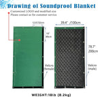 LTCANOPY Sound Barrier Temporary Construction Traffic Industrial Sports Pitches Outdoor Noise Control Sound Blocking Reducing Cancelling Soundproof Screen Blankets 39.3”x78.7-1 Pack-(Green)