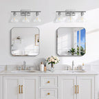 CILIBER Beveled Frameless Mirror, 18x18 Square Bathroom Mirror Rounded Corner, 18 inch Frameless Vanity Mirror, Shatterproof Lightweight Design Wall Mirror for Bedroom Living Room Entryway