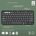 Logitech Pebble 2 Combo for Mac, Wireless Keyboard and Mouse, Slim, Quiet and Portable, Customizable, Bluetooth Mouse and Keyboard, Easy-Switch, for macOS, iPadOS - Tonal Graphite