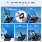 DOACE 220V to 110V Voltage Converter US to Europe - 2000W Converter for European Travel, Power Converter Adapter Combo with 2 PD/QC & UK/AU/US/IT/European Travel Plug Adapters for Hair Dryer Phone