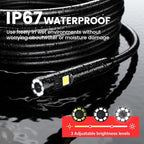 Endoscope Camera with Light: 5" Dual-Lens Inspection Borescope Camera for Sewer - 16.4ft Waterproof Industrial Endoscope - Flexible Snake Bore Scope for Plumbing Automotive