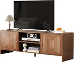 MAHYIZYI 58'' TV Stand for 65 inch TV, Mid Century Modern Entainment Center with Storage Cabinets & Open Shelf, Wood Media TV Console Table for Living Room, Office