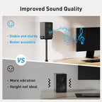 PERLESMITH Universal Speaker Stands for Surround Sound -Height Adjustable Extend 33.3”to 45.1”, Floor Speaker Stand for Satellite & Studio & Bookshelf Speakers up to 11LBS,1 Pair Black, PSSS2