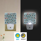 Pigsaly Led Night Light Funny White Police Cars Night Light Plug in Wall Lamp Smart Dusk to Dawn Sensor Nightlight Led Lamp Energy Saving Lights Gift for Kids Room Bedroom Bathroom Hallway