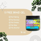 OUNSA Braid Gel for 4C Hair (16oz) - Extreme Hold Braiding Hair Gel, Edge Control, No Flaking, Non-Greasy & Tames Frizz - Loc Gel for All Hair Types 16oz