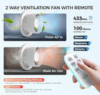 6" Bathroom Exhaust Fan with Light, 10 RGB Lights Upgraded 2 Way 6 Speed Bathroom Fan with Light & Remote DC Motor 3000 RPM Energy Saving Household Ventilation Fans for Attic Basement Garage P208A2