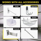 DLDIRECT 36" X 48" - Grey Slatwall Panel Garage Organizer: Heavy Duty Wall Mounted PVC Rack, Interlocking Slat Paneling for Garage Storage, Slotwall Board, Shelves System