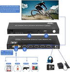 4-in4-out Video Wall Controller 2x2, HDMI & VGA & USB & SD Support 4K Input TV Wall Controller,1080P Output TV Wall Processor,180 Degree Rotate 1x2,1x3,1x4,2x2,2x1,3x1x4x1