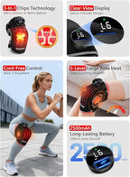 ROMISA Red Light Therapy Knee Brace with Heat & Massage, Cordless Rechargeable Controller, 20Min Auto Timer, 660nm & 850nm Near Infrared Light Therapy Device for Knee/Elbow/Shoulder, for Women Men.