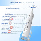Portable Water Flosser for Teeth, Cordless Dental Flosser with 300ML Large Tank, Rechargeable Oral Irrigator with 5 Replaceable Jet Tips, 4 Modes, IPX7 Waterproof, Deep Cleaning Picks for Home Travel