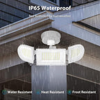 iMaihom 150W Motion Sensor Light Outdoor, 15000LM 6500K LED Security Floodlights, 3 Adjustable Head Motion Detection Light IP65 Waterproof for Yard Garage White 2pack