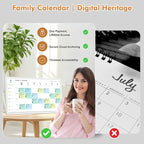 27" Smart Digital Calendar for-Family-Business-Schedules - 1920 x 1080 IPS Full HD Touch Screen Wall Mounted Electronic Calendar, Auto-Sync Google iCloud Outlook Calendars, Christmas Gift for Mom Dad
