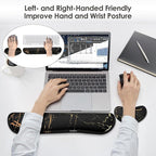 Gimars Upgrade Enlarge Gel Memory Foam Set Keyboard Wrist Rest Pad, Mouse Wrist Cushion Support for Office, Computer, Laptop, Mac, Comfortable, Lightweight for Easy Typing Pain Relief,Marbling