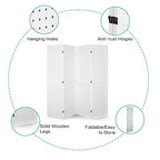 Babion 4 Panel Pegboard Display, Peg Board Room Divider Freestanding Folding Privacy Screens Pegboard Display Stand for Craft Shows (White)