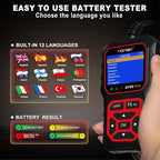 Acclope BT60 Pro Car Battery Tester with Cloud Printing,100-3000 CCA, Digital Analyzer for 6V/12V/24V Batteries, AGM Lithium Gel Battery Checker, Automotive Alternator System
