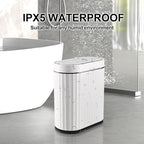 ELPHECO Bathroom Trash Can with Lid 2 Gallon Small Sensor Garbage Can, Slim Smart Trash Bin, Waterproof Automatic Wastebasket, Narrow Plastic Garbage Bin for Bathroom, Black and White