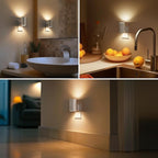 Briignite Night Lights Plug into Wall, Modern LED Night Light Plug in, Dusk to Dawn Sensor, Soft White 3000K, 0-100LM Adjustable Brightness, Dimmable NightLight for Hallway, Bedroom, Stairway, 4 Pack