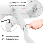 Pixio PS2S White Ultrawide Heavy-Duty Premium Single Monitor Arm Stand Desk Mount - Fits up to 49 inches Monitors, Weights up to 39lbs Flat / 31lbs Curved, Compatible with VESA 75x75 100x100mm