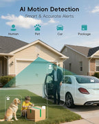 ZUMIMALL 2K Solar Security Cameras Wireless Outdoor | 360° PTZ View Control via App | 2.4G WiFi, Color Night Vision, 2-Way Talk, PIR Motion Detection, Free Rolling 7-Day Cloud Storage, No Monthly Fee