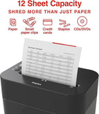 Staples 12-Sheet Micro-Cut Shredder – Compact High-Security Shredding for Home & Office