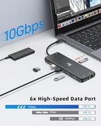 LIONWEI USB C Docking Station Dual Monitor 13 in 1 USB C Hub, Triple Display, 8 USB C/A Ports, Ethernet, Audio, Laptop Dock for MacBook,Dell,HP,Lenovo,Surface