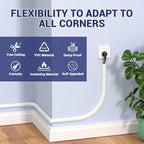 78 in Cord Hider Wall, Wire Covers for Cords on Wall, Flexible Cable Concealer for Cable Hider, Self-Adhesive Silicone Wire Hider for TV Powers Home Office, W0.59inxH0.39in, White