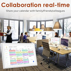 Digital Calendar 15.6 Inch, Electronic Calendar Chore Family Schedules, Smart Weekly and Monthly Planner, 1920 * 1080P IPS Touchscreen Interactive Display - Wall Mount White