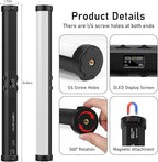 360° Full Color RGB Led Video Light Stick Wand, Unicucp 2600-9600K Photography Lighting 5000mAh Rechargeable, 21 Lights Effects for YouTube Video Recording/Studio Shooting/Live Streaming/Make up