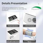 LERONGHEALTH Digital Upper Arm Blood Pressure Monitor for Home Use, Rechargeable, Large LED Display, Systolic Diastolic Pulse Reading, Voice Broadcast, 240 Memory Storage for 2 Users，FDA Cleared