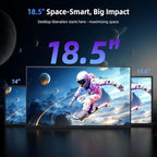 Portable Monitor 18.5” | 120HZ 1ms Gaming Monitor | 125% sRGB | FreeSync, HDR | 350Nits | USB-C & HDMI | VESA & Stand | Large Travel External Second Screen for Laptop, Computer, Game Consoles