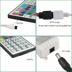 GALYGG 24 Key LED Strip Lights IR Remote Controller, Wireless Rectifier Control Box, DC 12V 3A Power Supply Plug Adapter for 2835 3528 5050 RGB LED Strip Lights Flexible Tape Lighting