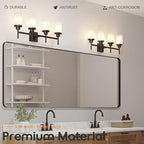 AONEON Bathroom Light Fixtures 4-Light Bathrom Vanity Lightings with White Frosted Glass Shade, Oil Rubbed Bronze Wall Lamps Over Mirror T001ORB-L4