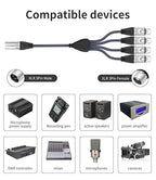 HUALEU 3Pin XLR 1 Male to 4 Female Splitter Cable 2Feet,4WAY XLR Four-Input and one-Output Parallel Connection Adapter,4 Microphone inputs Converted to 1 Output,4 in to 1 Out Aduio Splitter Cable