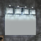 FDPBY Vanity Lights 4-Light Modern Crystal Vanity Light Plating Black Bathroom Light Fixtures Over Mirror Crystal Bathroom Vanity Lighting Fixtures