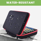 Battery Organizer Storage Holder Case Box with Tester Checker BT-168. Holds 225 Batteries AA AAA C D Cell 9V 3V Lithium (Red)