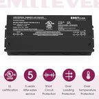 EMITEVER Dimmable Led Driver, 2 Packs 120W AC 110V-277V to DC 24V Transformer, 5-in-1 Dimming: ELV/MLV/TRIAC / 0-10V / 1-10V / 10V PWM/Potentiometer, Waterproof IP67 and UL Listed