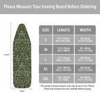 ZCFYGDX Breathable Ironing Board Cover Decor, Resist Scorching & Staining, 17x49 Wear & Soil Resistant Covers, Elastic Edges,3 Fasteners,Anti-Scorch Polyester Fabrics William Morris Prints