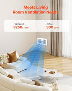 VEVOR Room to Room Fan, Adjustable Dual Airflow Through-the-Wall Fan with Remote & Temperature Control, 300 CFM 10-Speed Ventilation Quiet In-Wall Vent for Living, Laundry Room Indoor